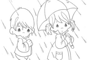 Дождь раскраска