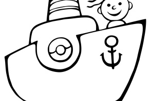 Кораблик раскраска