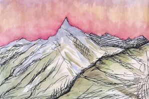 Горы рисунок легкий