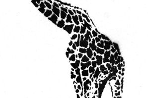 Жираф трафарет