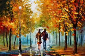 Рисунок осенний парк