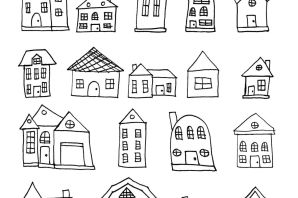 Дом легкий рисунок