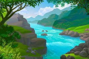 Речка рисунок