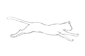 Кошка боком рисунок