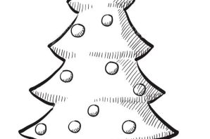 Легкий рисунок елки