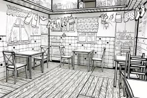 Рисунок кафе внутри