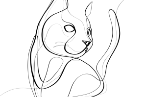 Эскиз кота простой