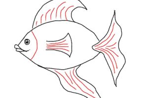 Легкие рисунки рыб