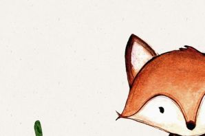 Милая лиса рисунок