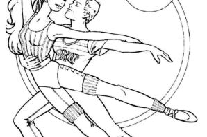 Танцы раскраска