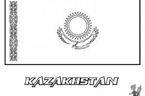 Раскраска флажок казахстана