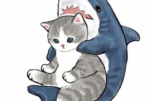 Котик акула арт