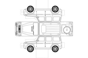 Шаблон машины из бумаги