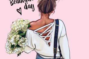 Девушка сзади рисунок