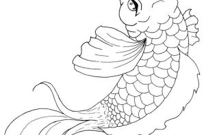 Золотая рыбка рисунок раскраска