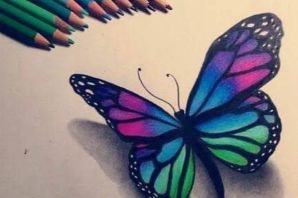 Бабочка карандашом для детей