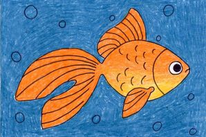 Рисунок карандашом золотая рыбка