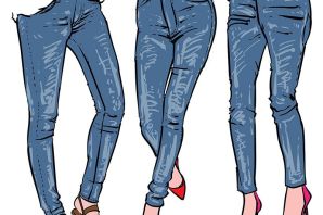Широкие джинсы рисунок