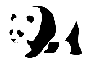 Панда рисунок черно белый