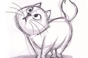 Рисунки котов карандашом легкие