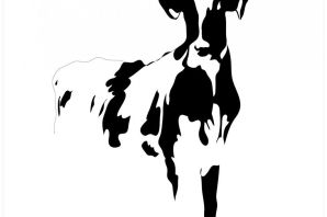 Черно белый рисунок корова