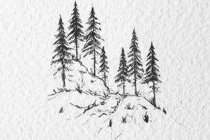 Зарисовка группы деревьев