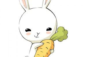 Кролик с морковкой рисунок