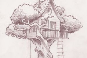 Рисунки для срисовки карандашом домов
