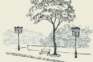 Городской парк рисунок