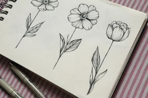 Рисунки для срисовки цветочки