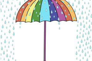Нарисованный зонтик