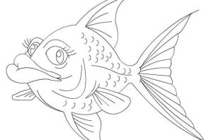Рыбка рисунок карандашом