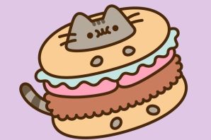 Рисунок котик с тортиком
