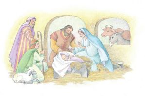 Рождение иисуса христа рисунок