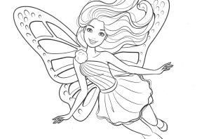 Бабочка принцесса раскраска