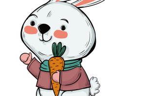 Зайка рисунок с морковкой