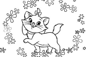 Раскраска кошка с бантиком