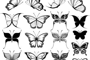 Простые эскизы бабочек