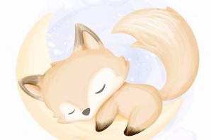 Спящая лиса рисунок