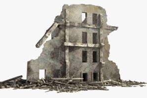 Разрушенный дом рисунок