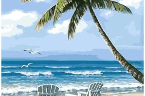 Море и пальмы рисунок