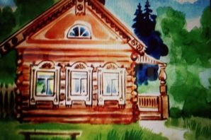 Рисунок дома в деревне