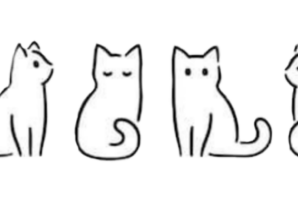 Кошка с боку рисунок