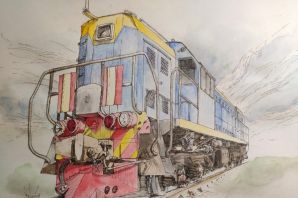 Хвост поезда рисунок