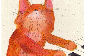 Рыжий котик рисунок