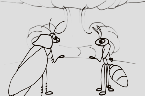 Рисунок к басне стрекоза и муравей