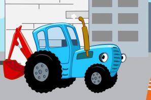 Синий трактор раскраска для малышей