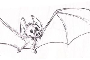 Летучая мышь рисунок карандашом для детей