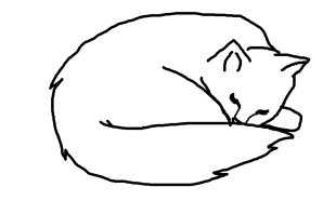 Рисунок лежащего кота