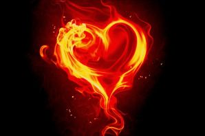 Рисунок горящее сердце